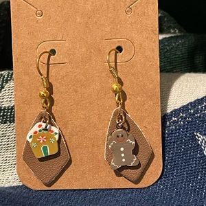Handmade Christmas drop earrings